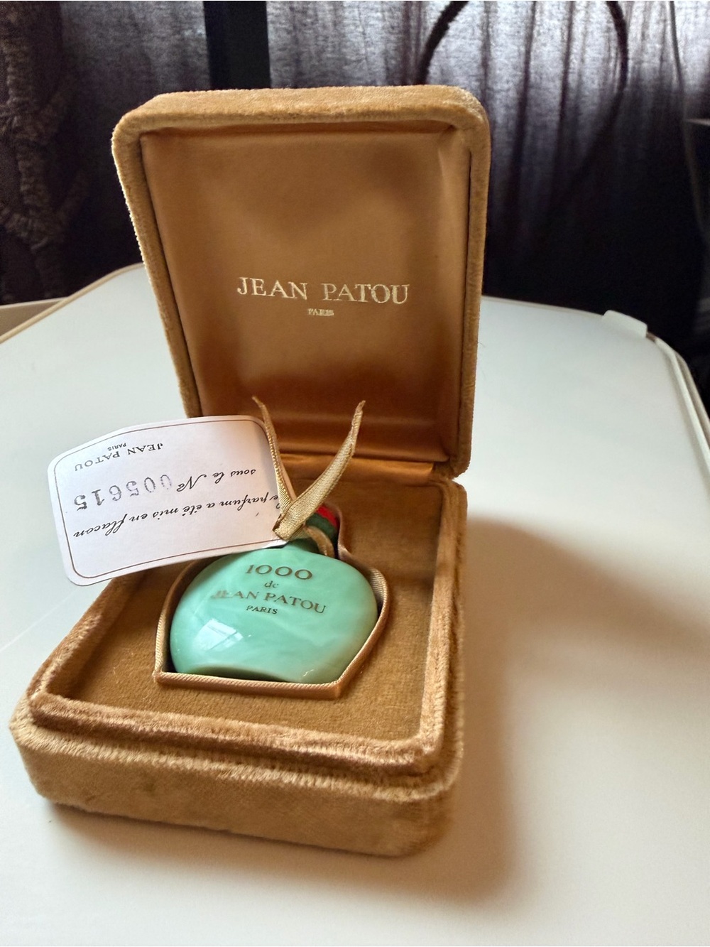 Vintage Jean Patou 1000 Pure Parfum Extrait  Jadeite Glass Bottle - 7ml FULL